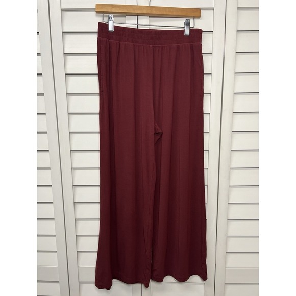 Richer Poorer Pull On Wide Leg Pants Women's Size Medium Burgundy Lounge Casual - Picture 1 of 6